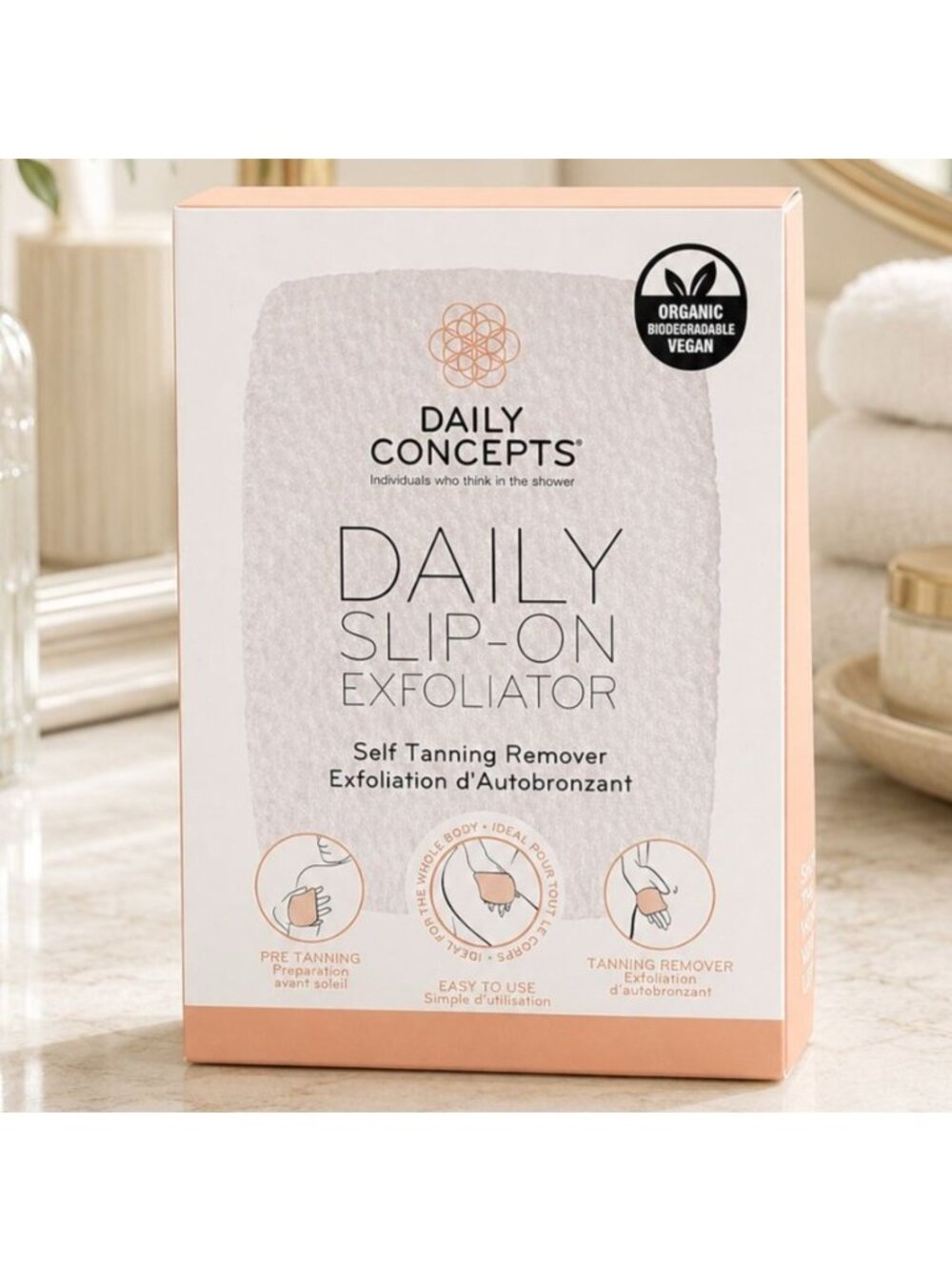Daily Concepts Daily Slip On Exfoliator Self Tanning Remover Exfoliator - New